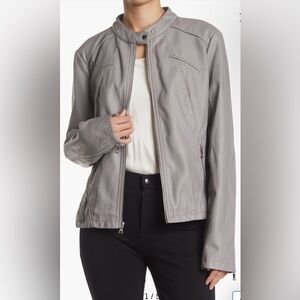 Guess pleather jacket grey NWT Size M